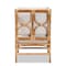 Baxton Studio Brandon Modern Bohemian White Fabric Upholstered and Natural Brown Rattan Armchair 203-12671 - alternate 6